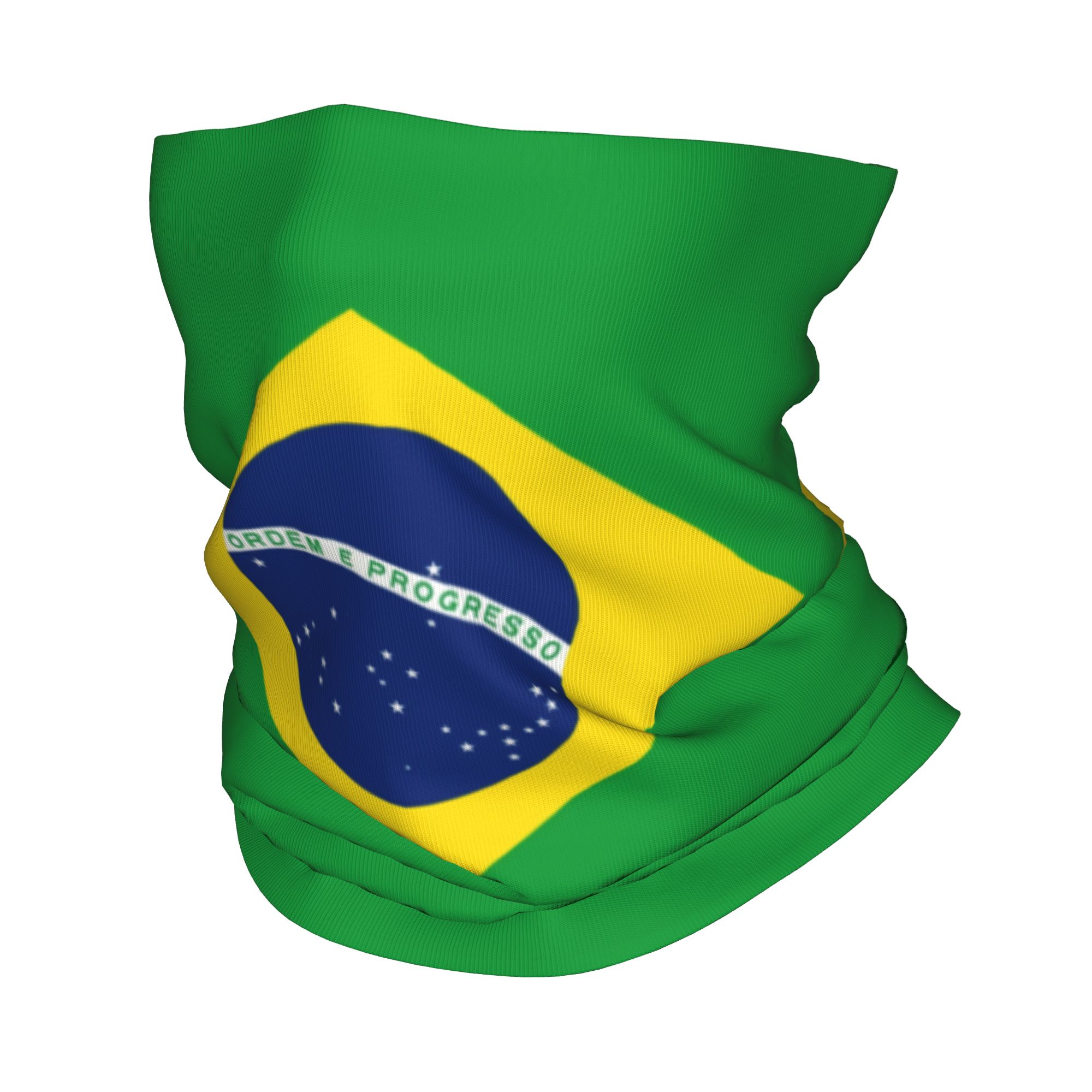 Neck Gaiter Face Cover - Custom Brazil Flag Bandana Neck Warmer