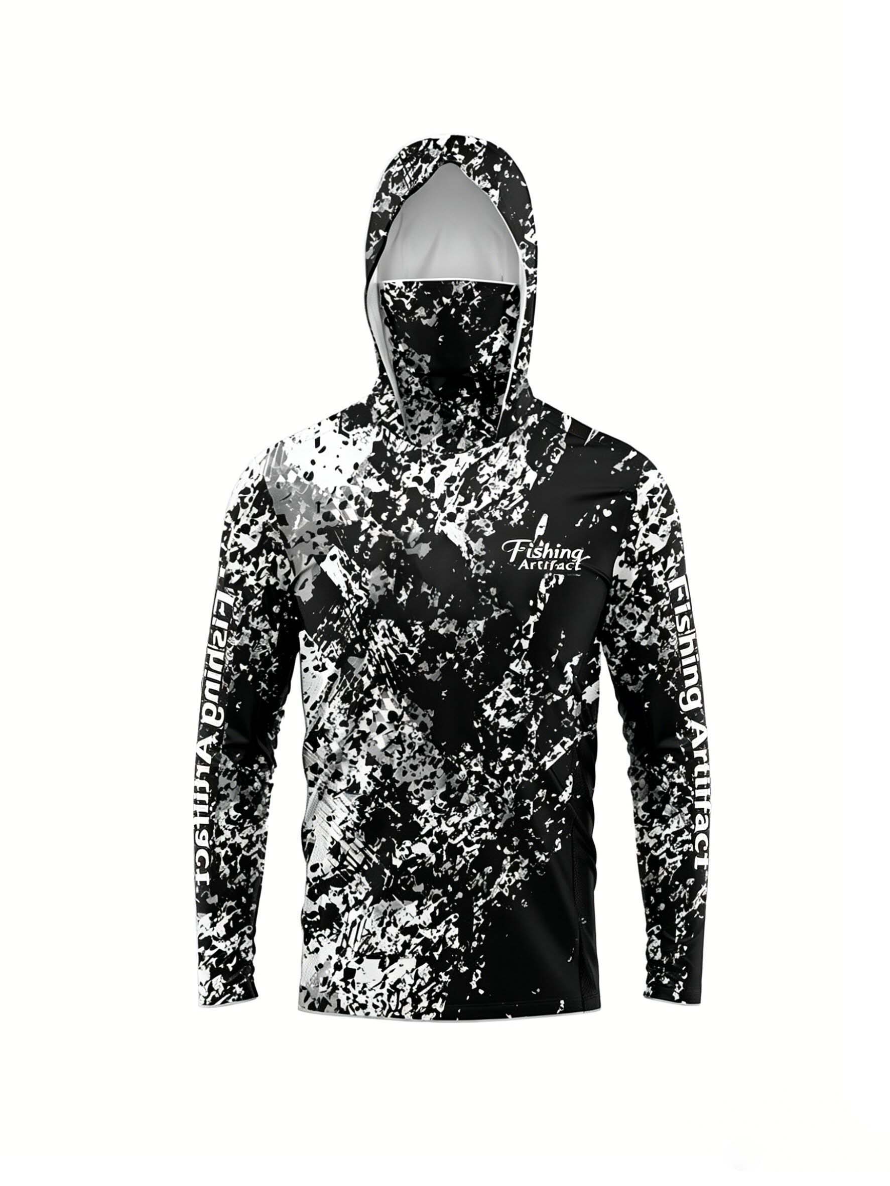 Sports Mask Breathable - Men Summer 3D‑Printed Fishing Hoodie With