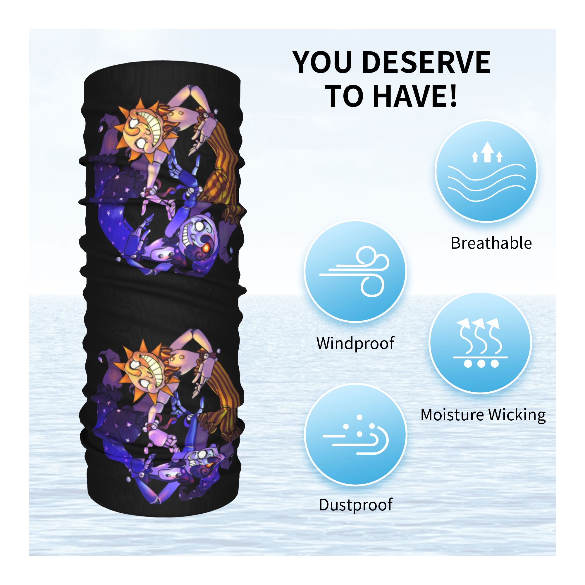 Sun And Moon FNAF Security Bre - огляд і ціна Neck Gaiter Face Cover